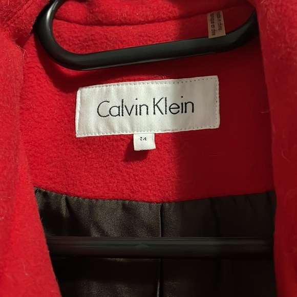 Red Calvin Klein Peacoat - Picture 3 of 6
